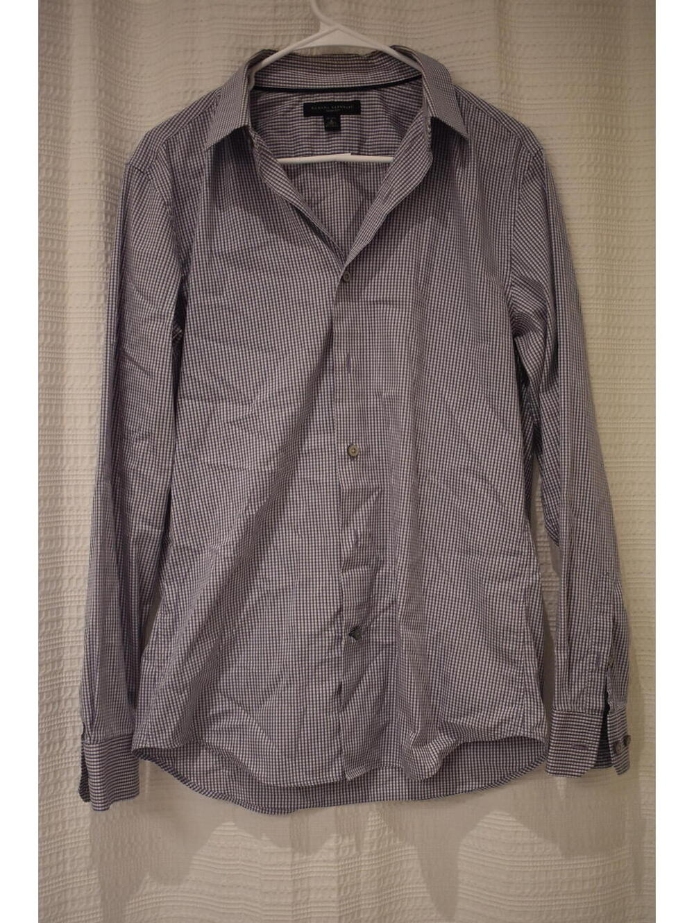 Banana Republic Slim Fit Small Checkered Dress Shirt
